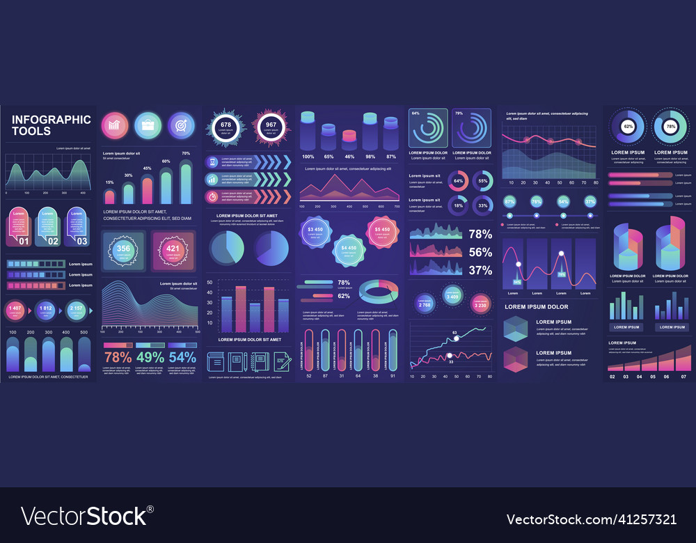 Bundle infographic ui ux kit elements Royalty Free Vector