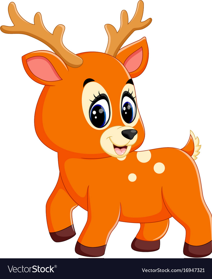 Cute deer cartoon Royalty Free Vector Image - VectorStock