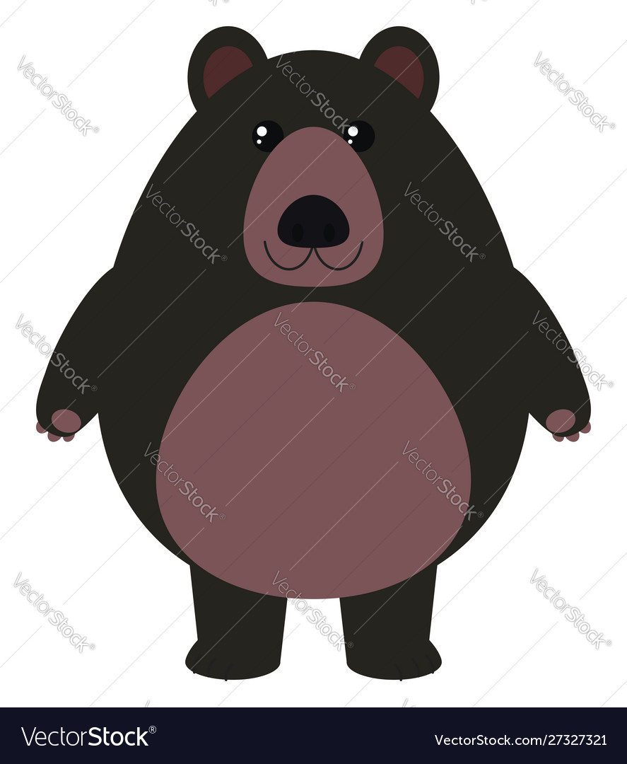 Dark bear on white background