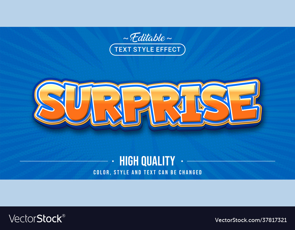 Editable text style effect - surprise