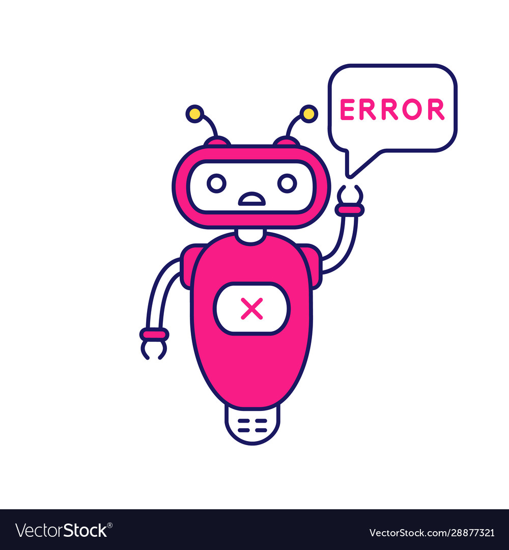 Error chatbot color icon vector image Error chatbot color icon