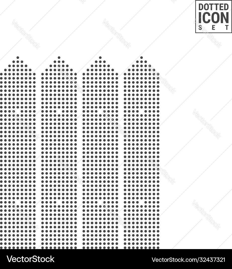 Fence dot pattern icon palisade dotted Royalty Free Vector