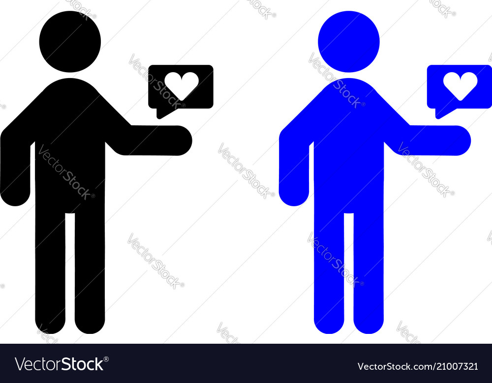 Man is sending a message icon vector image Man is sending a message icon