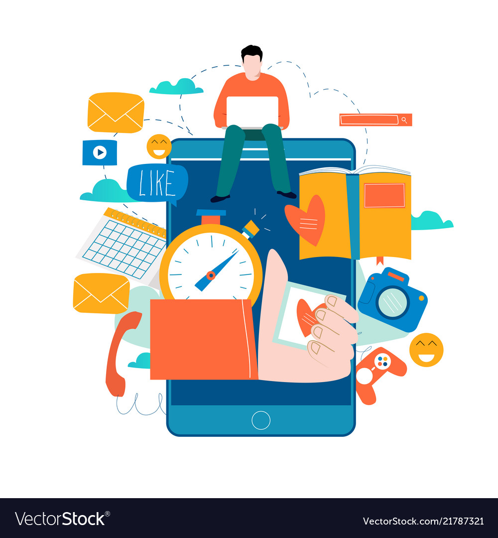 Mobile application development process vector image Mobile application development process
