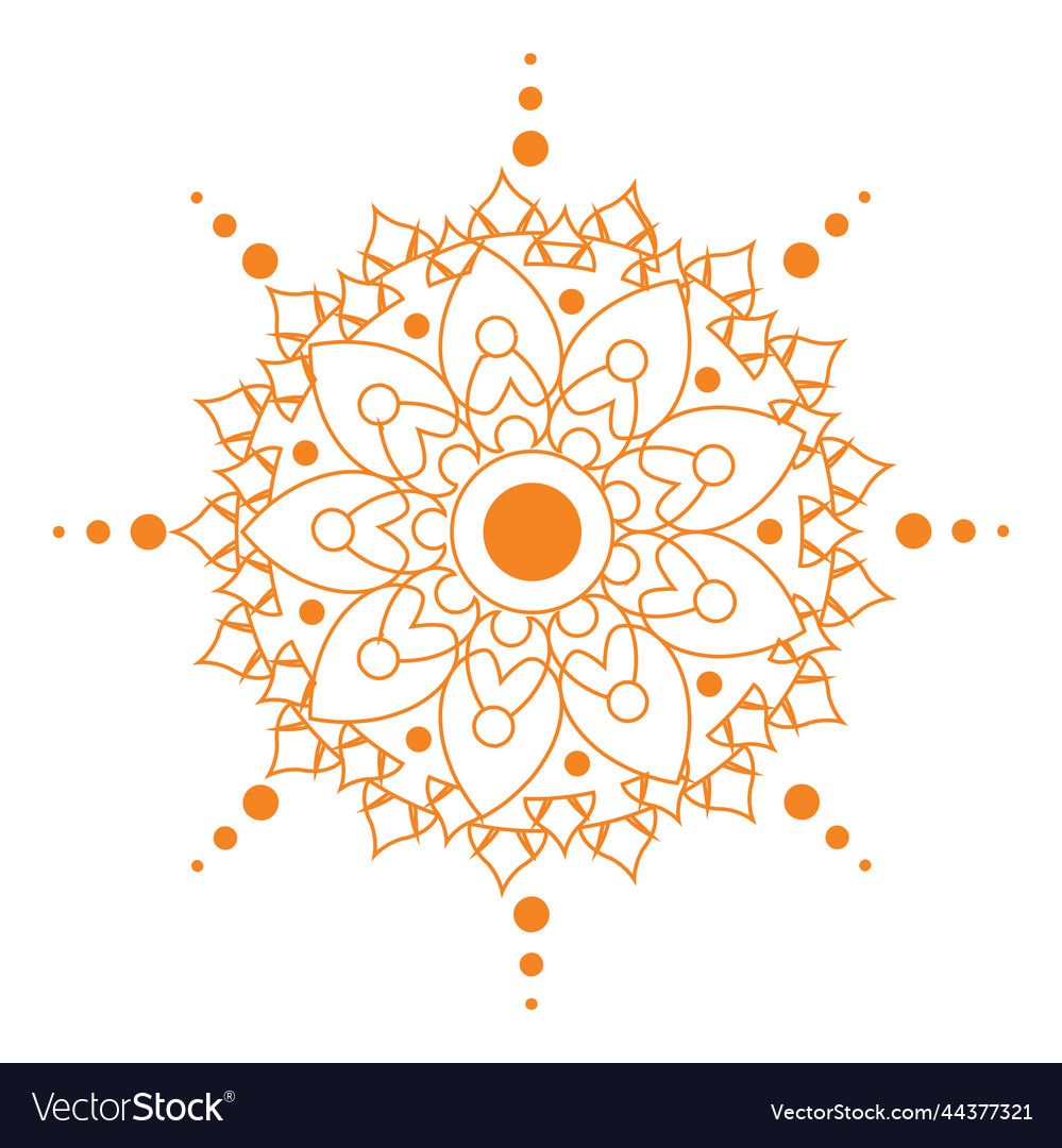 Orange mandala design Royalty Free Vector Image