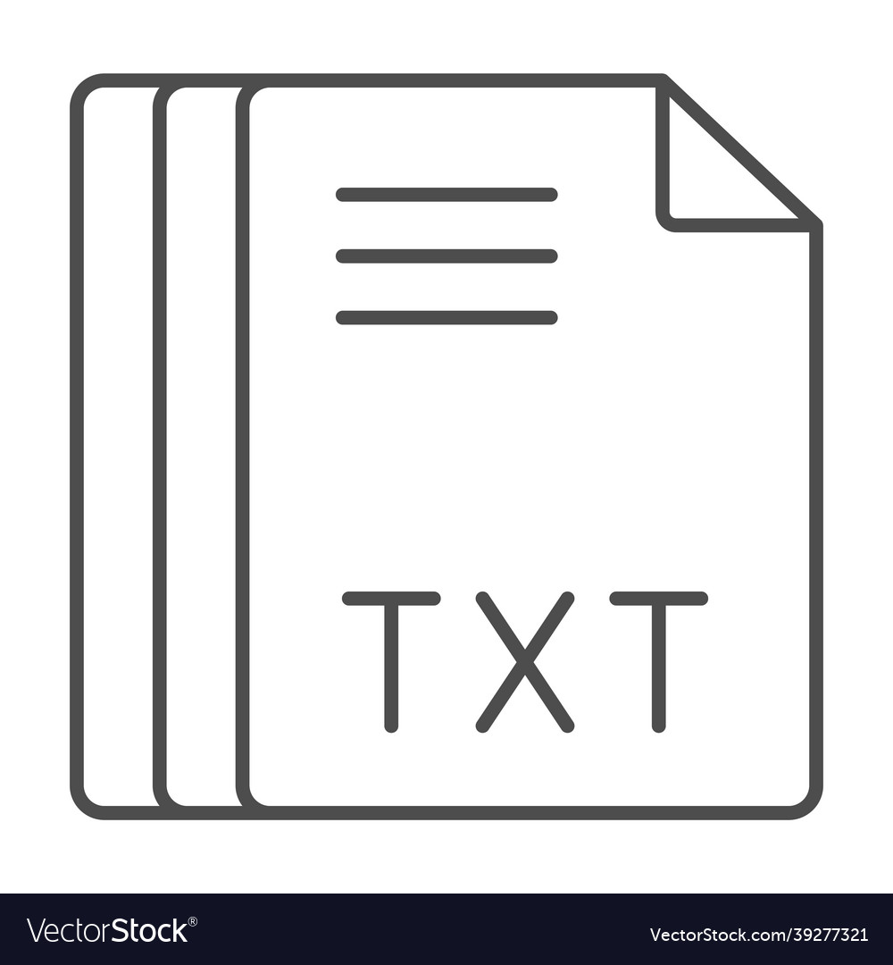 Paper sheets text document file txt thin line vector image Paper sheets text document file txt thin line