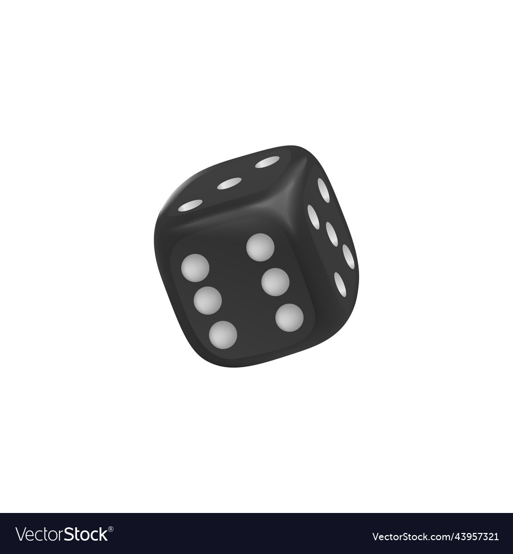 Realistic black dice with numbers of dots