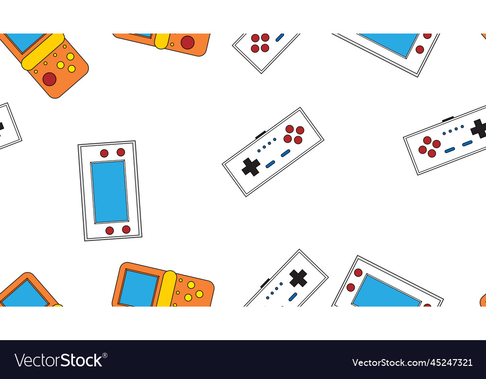 Seamless pattern endless with portable game