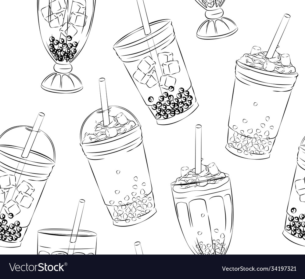 Seamless pattern sweet tasty milkshakes