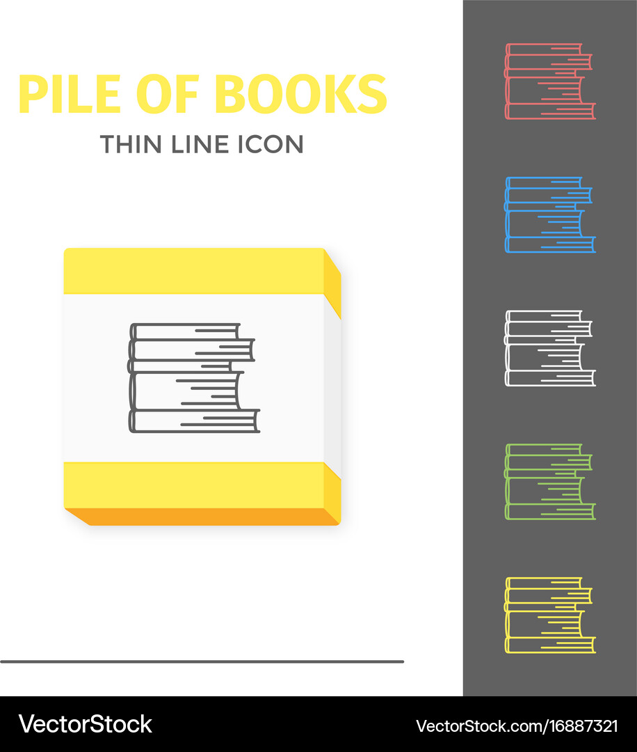 Thin lined book icon Royalty Free Vector Image