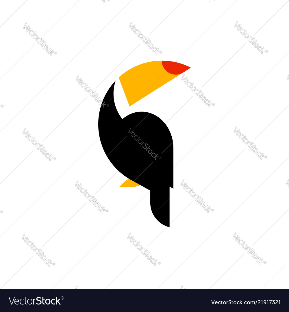 Toucan flat style logo template isolated on white
