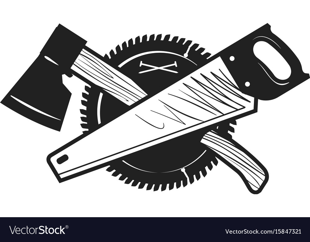 Woodwork joinery carpentry logo or icon Royalty Free Vector