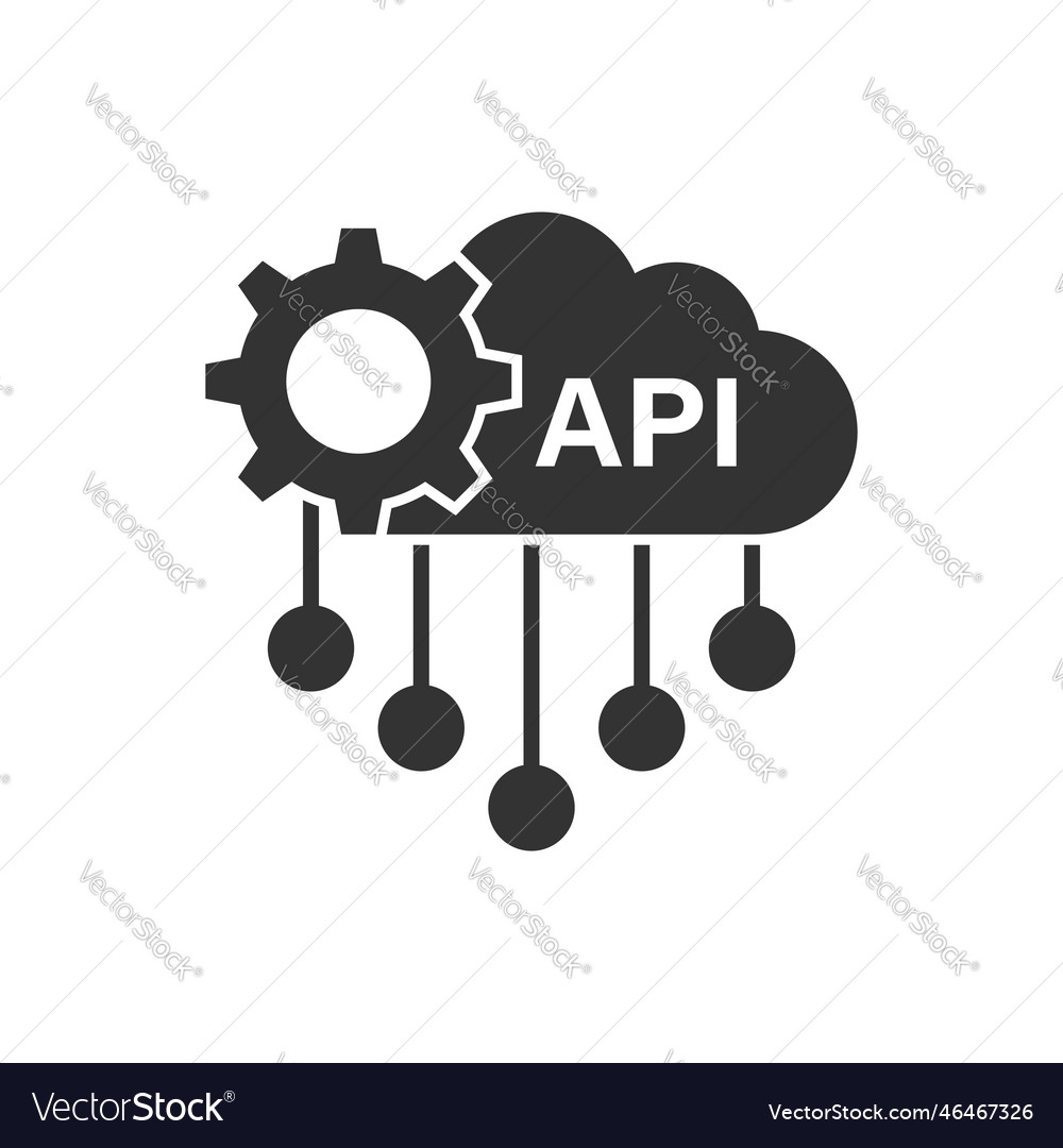 Api icon in flat style software integration vector image Api icon in flat style software integration