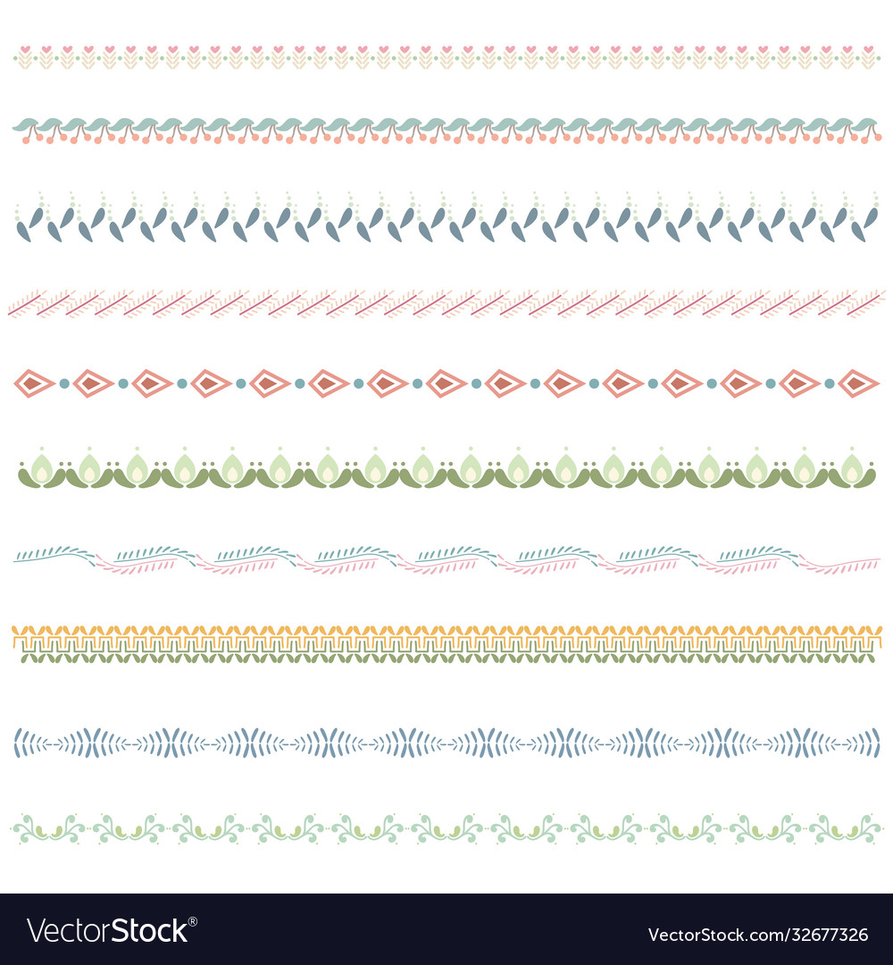 Beautiful line border set and scribble design