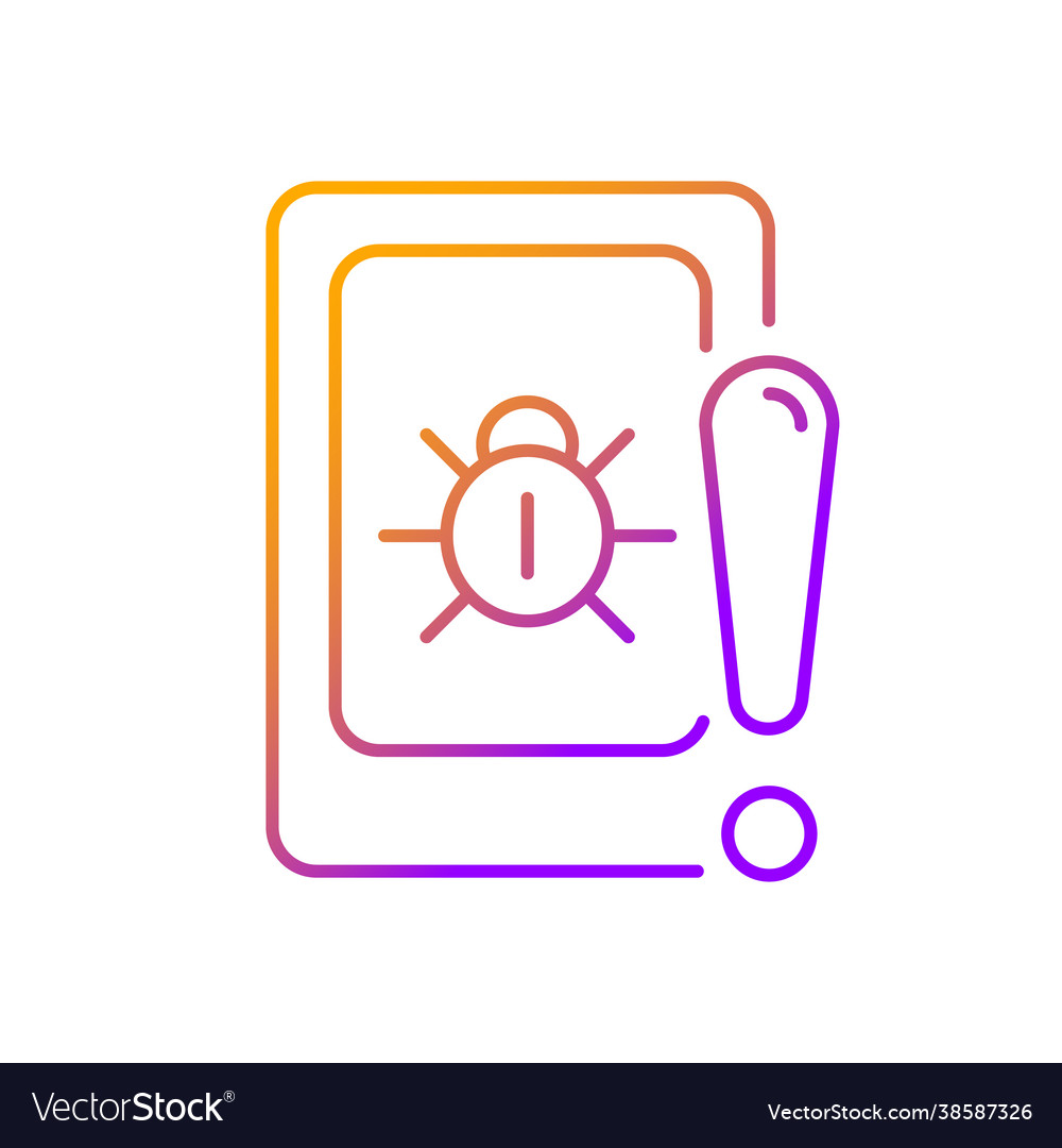 Cell phone bugging gradient linear icon vector image Cell phone bugging gradient linear icon