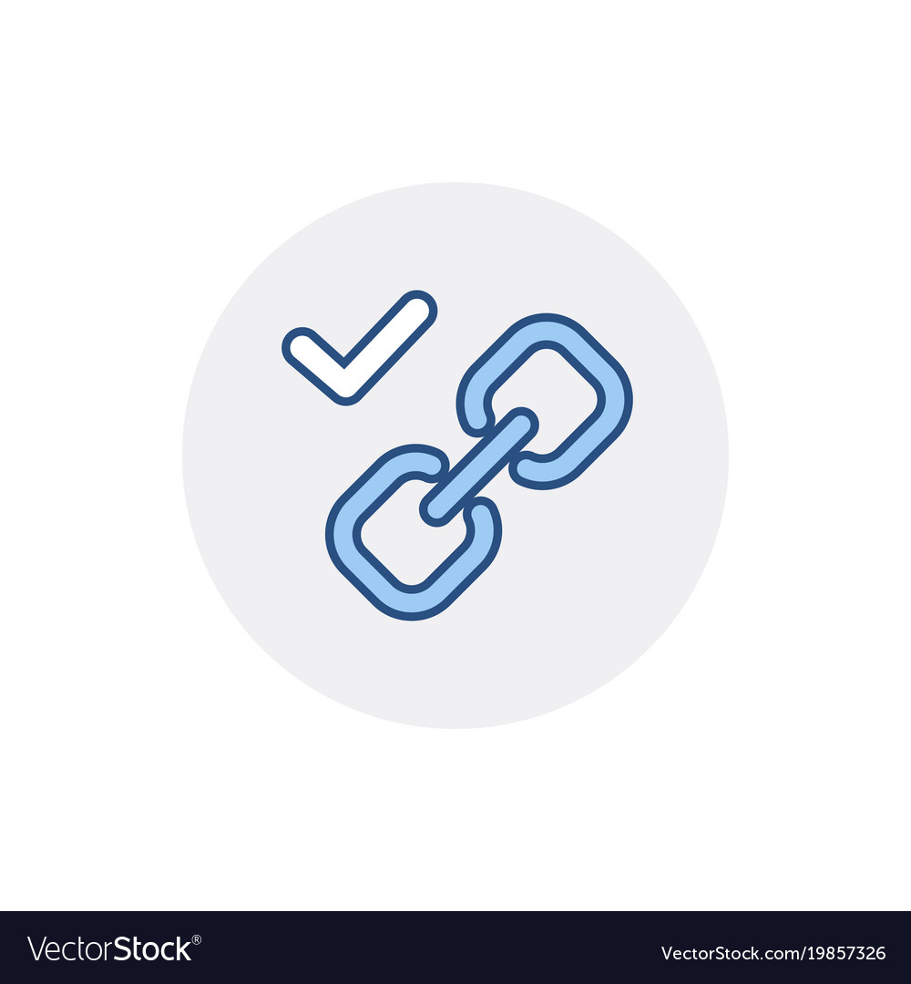 Chain check mark hyperlink link web icon