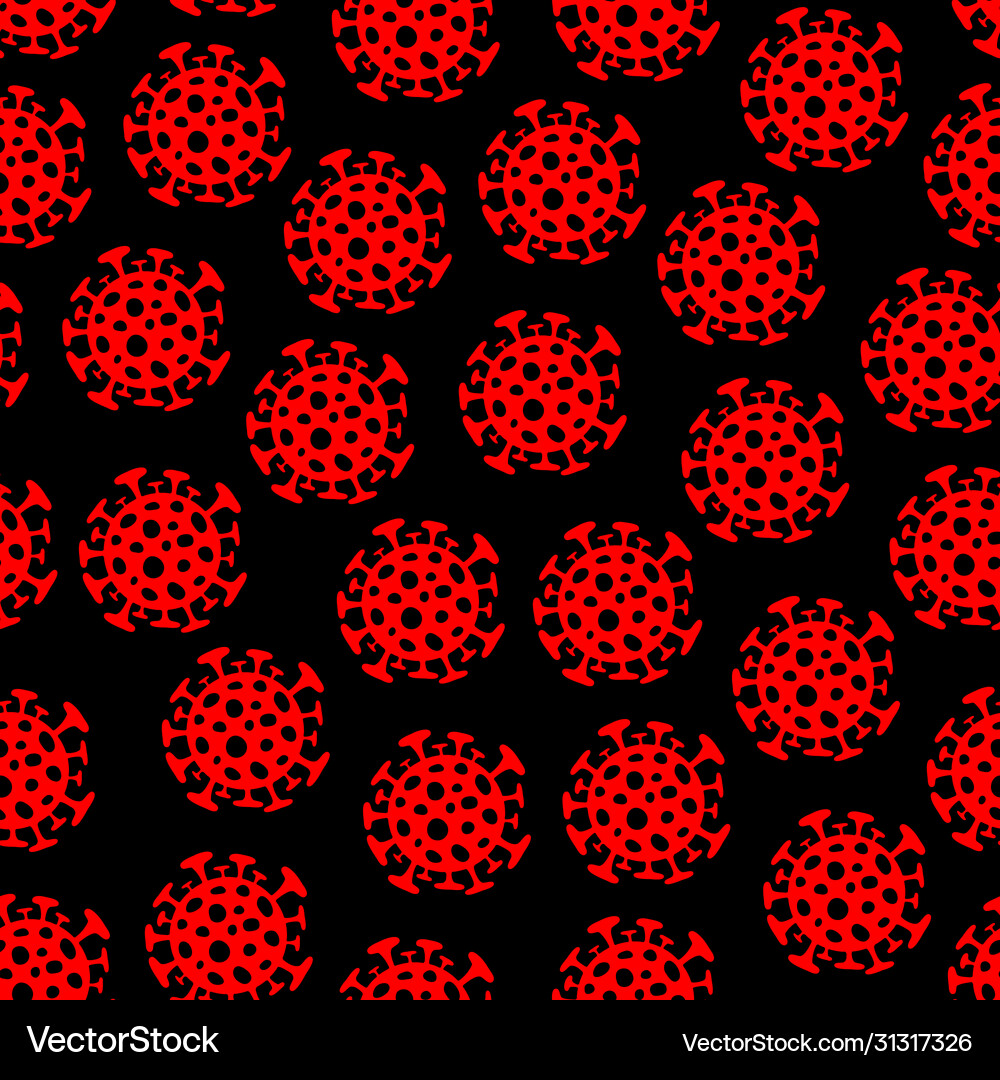 Coronavirus bacteria seamless pattern Royalty Free Vector