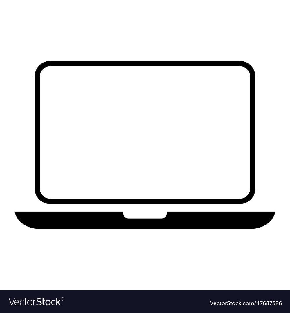 Laptop flat web icon notebook computer technology Vector Image Laptop flat web icon notebook computer technology