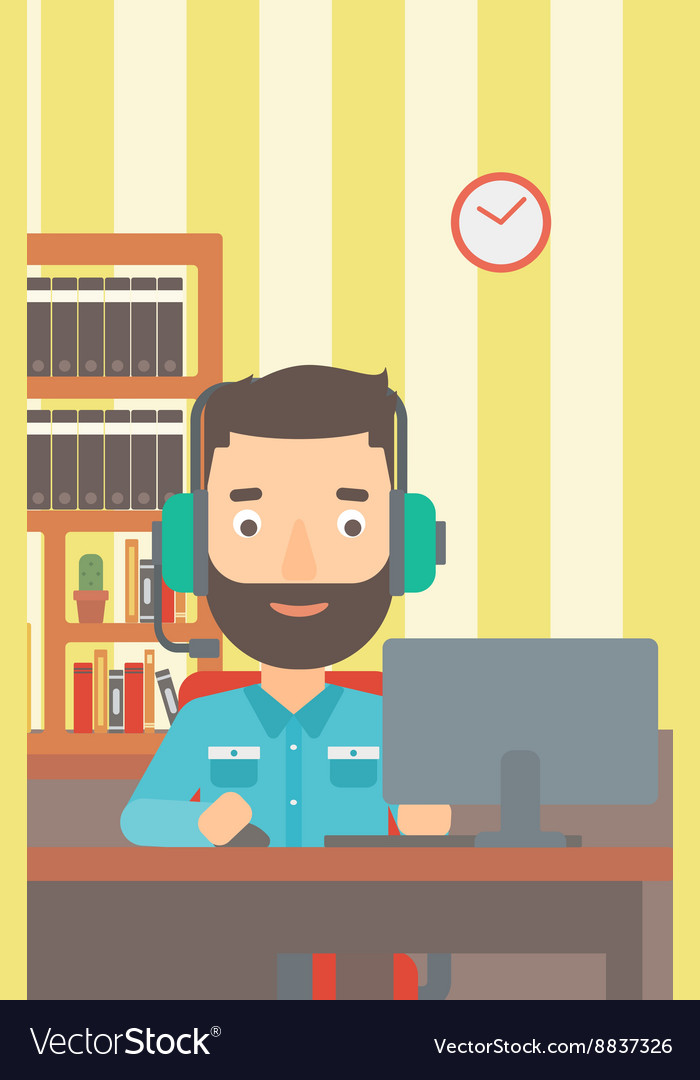 Man playing video game