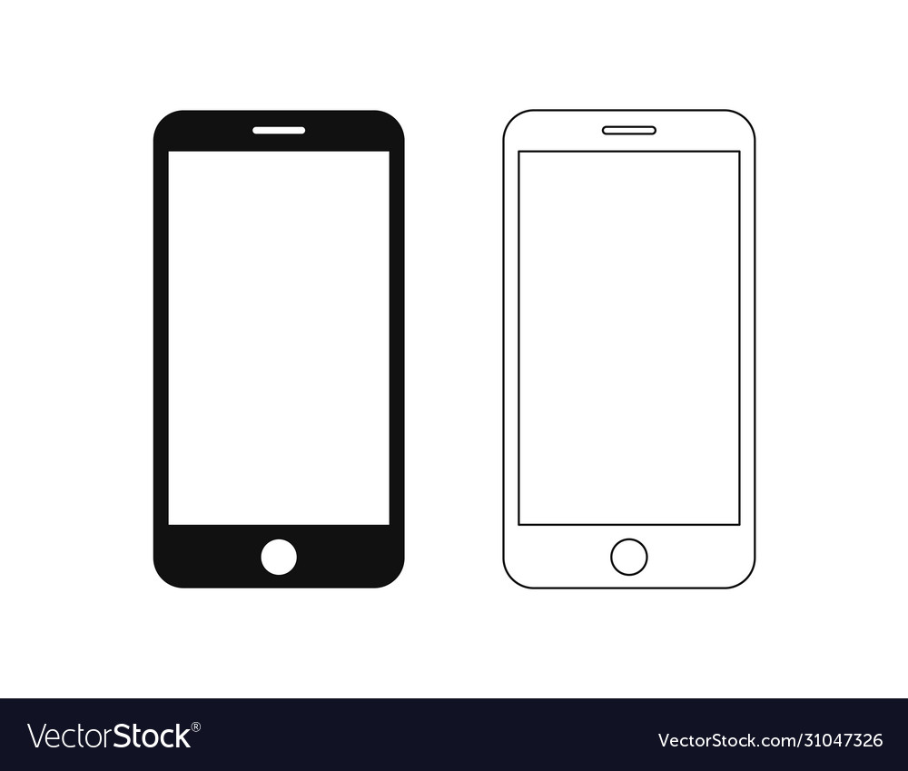 Phone or smartphone isolated icon in two liner