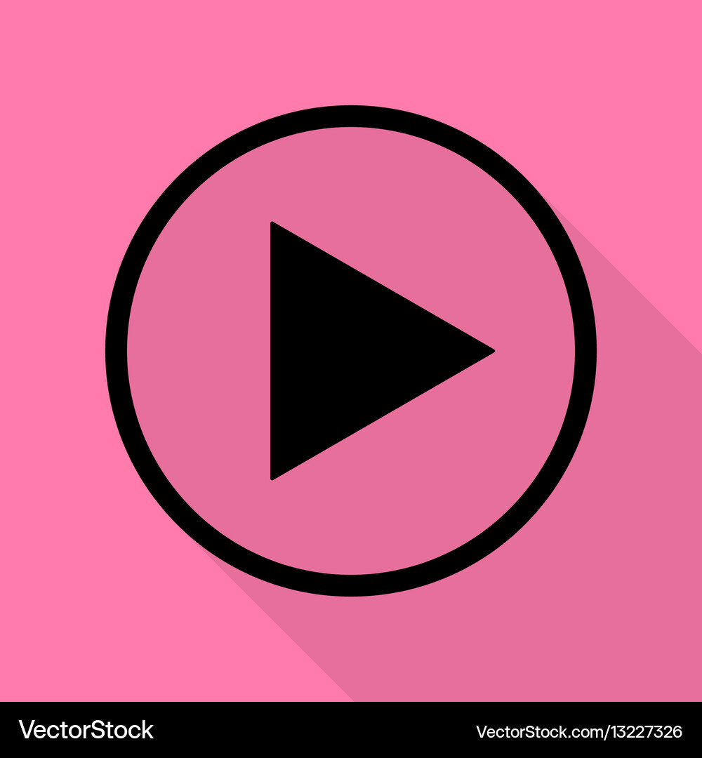 Play sign black icon with flat style Royalty Free Vector