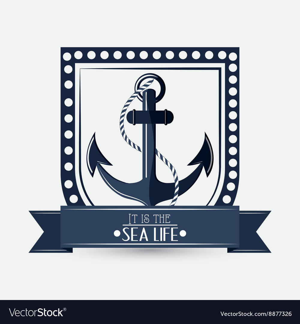 Sea lifestyle icon nautical design flat