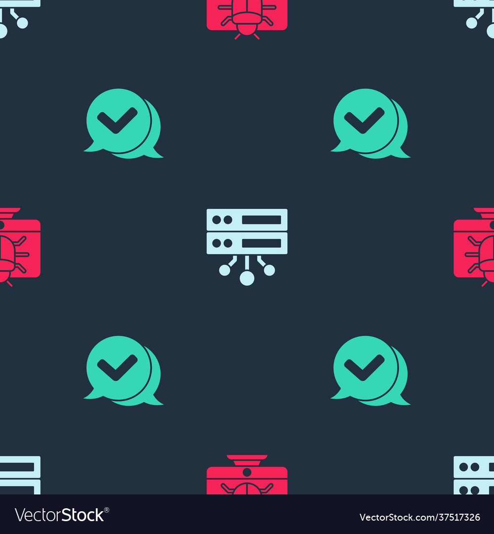 Set system bug on monitor server data web vector image Set system bug on monitor server data web