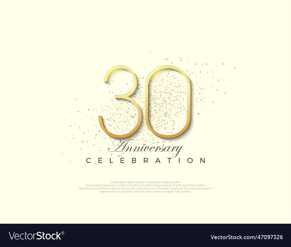 Simple number 30th anniversary premium number Vector Image