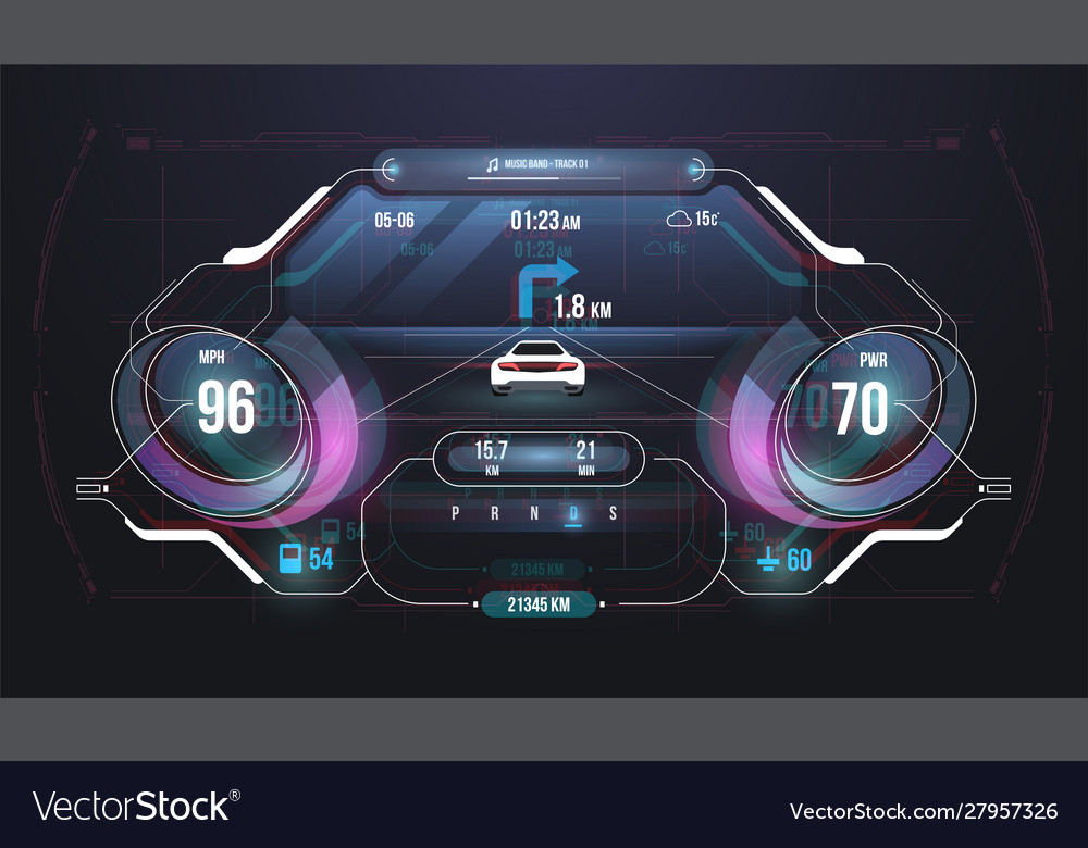 Speed hud kilometer performance indicators Vector Image