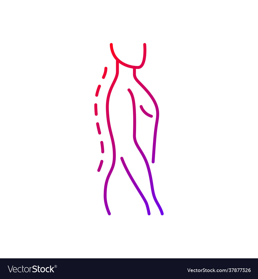 Standing posture correction gradient linear icon vector image Standing posture correction gradient linear icon