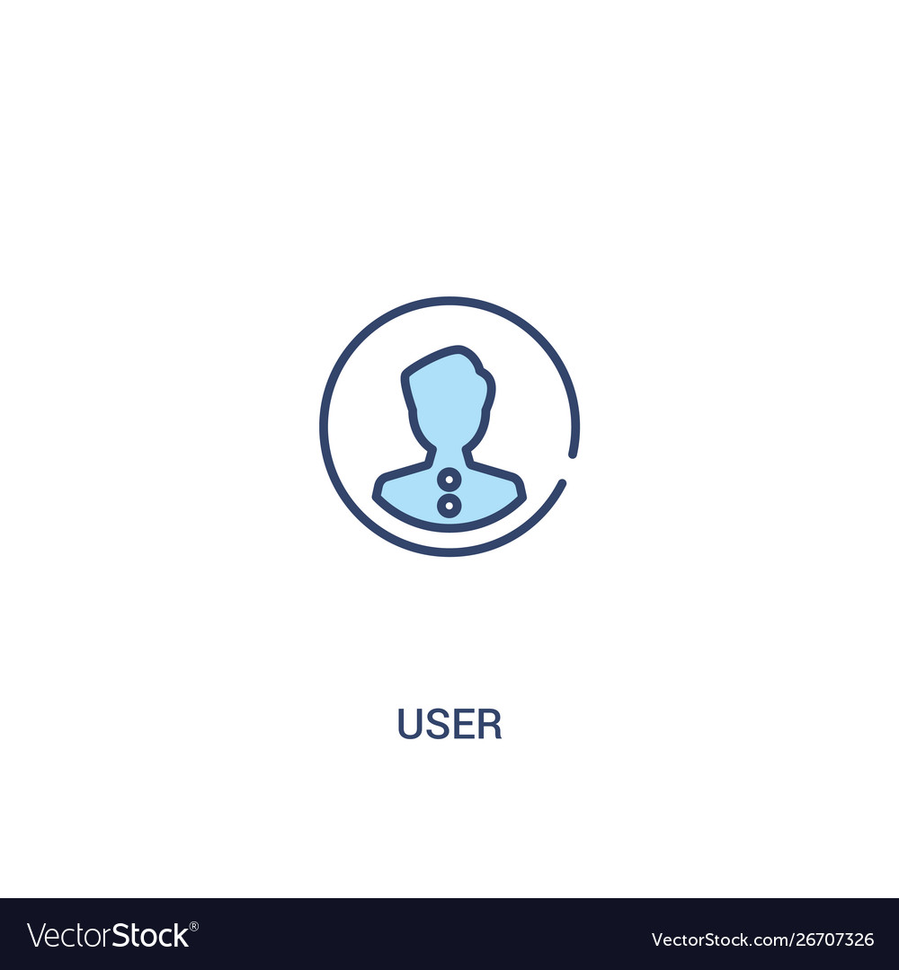 User concept 2 colored icon simple line element Vector Image User concept 2 colored icon simple line element