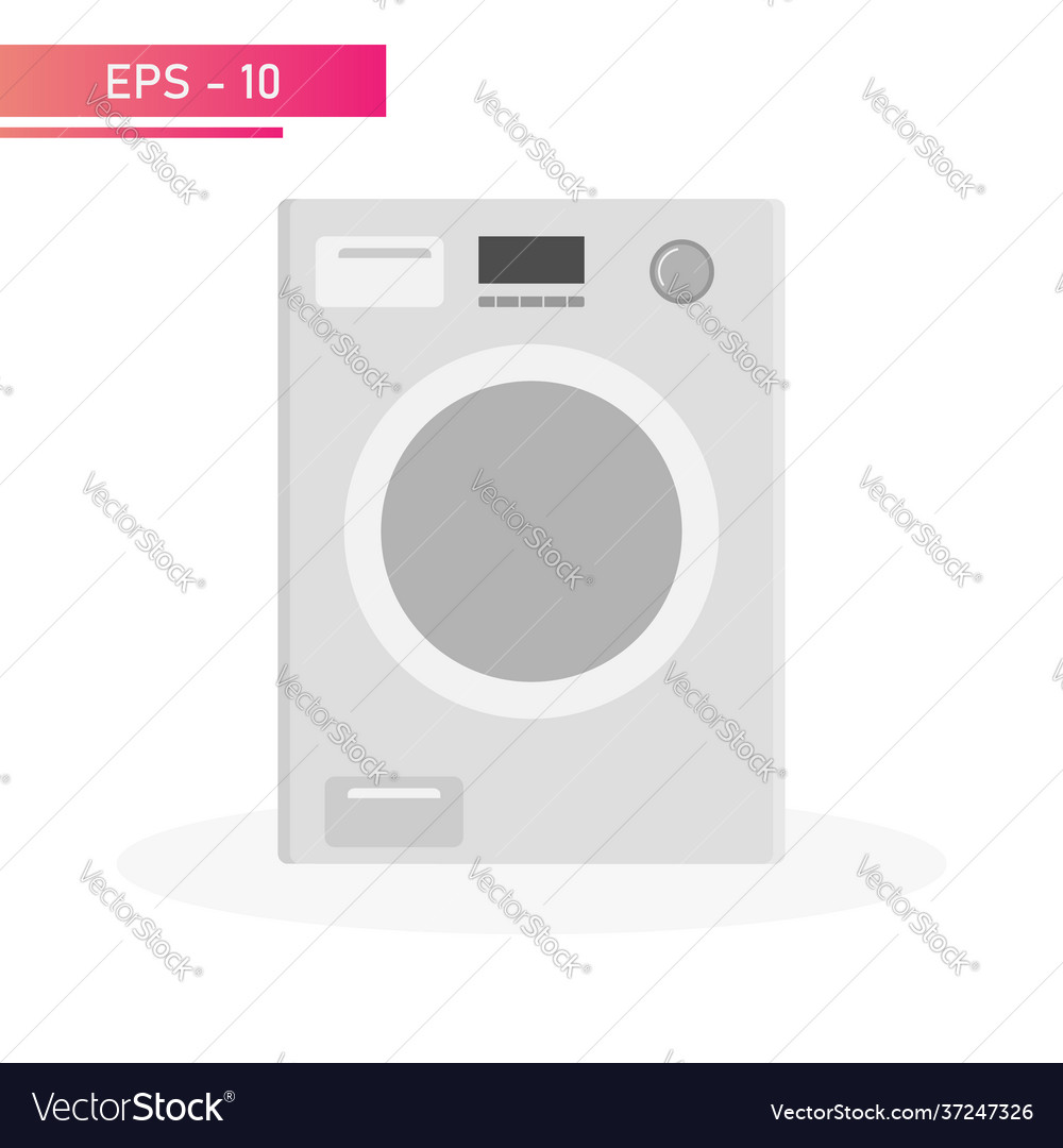 Washing machine in a realistic gray design