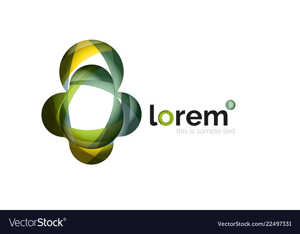 Abstract geometric logo design overlapping shapes Vector Image