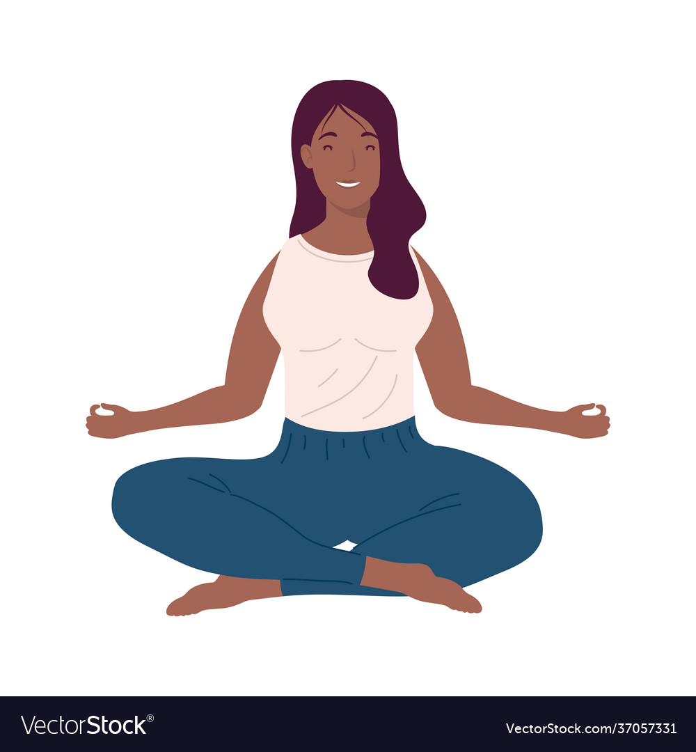 Afro woman relaxing Royalty Free Vector Image - VectorStock