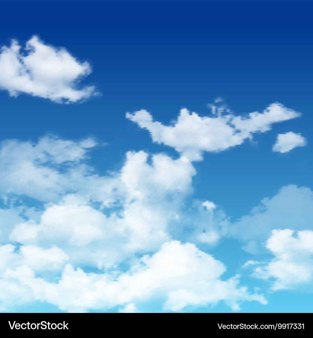 Blue sky with clouds background Royalty Free Vector Image