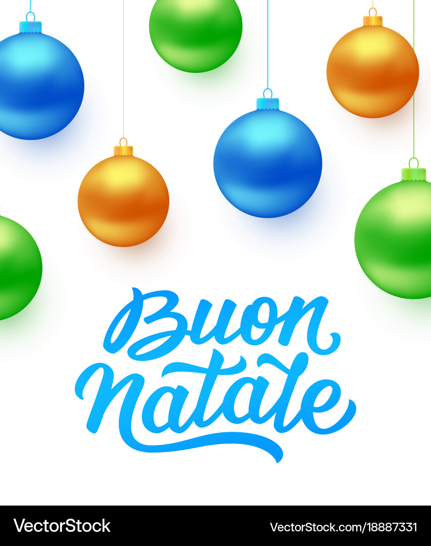 Buon natale background with blue christmas balls Vector Image