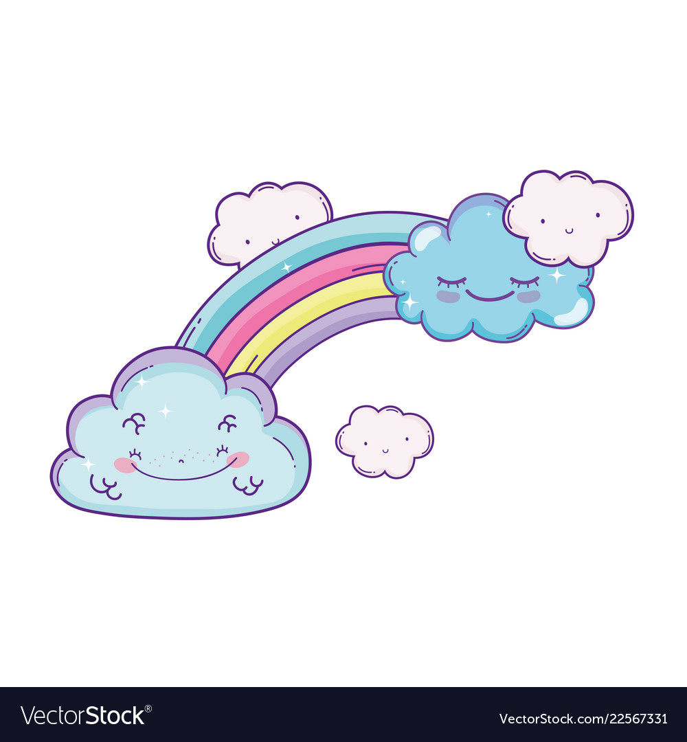 Clouds and rainbow cartoon Royalty Free Vector Image