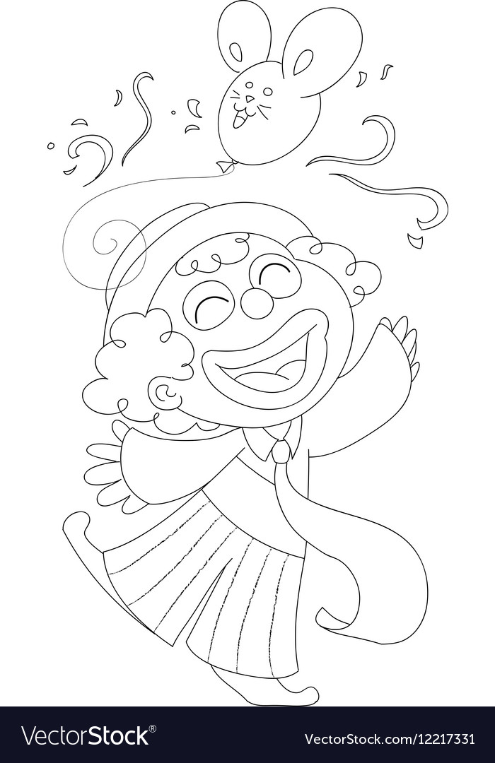 Coloring happy clown Royalty Free Vector Image