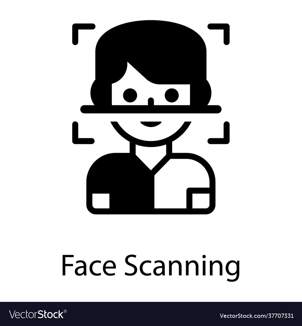 Face scanning Royalty Free Vector Image VectorStock