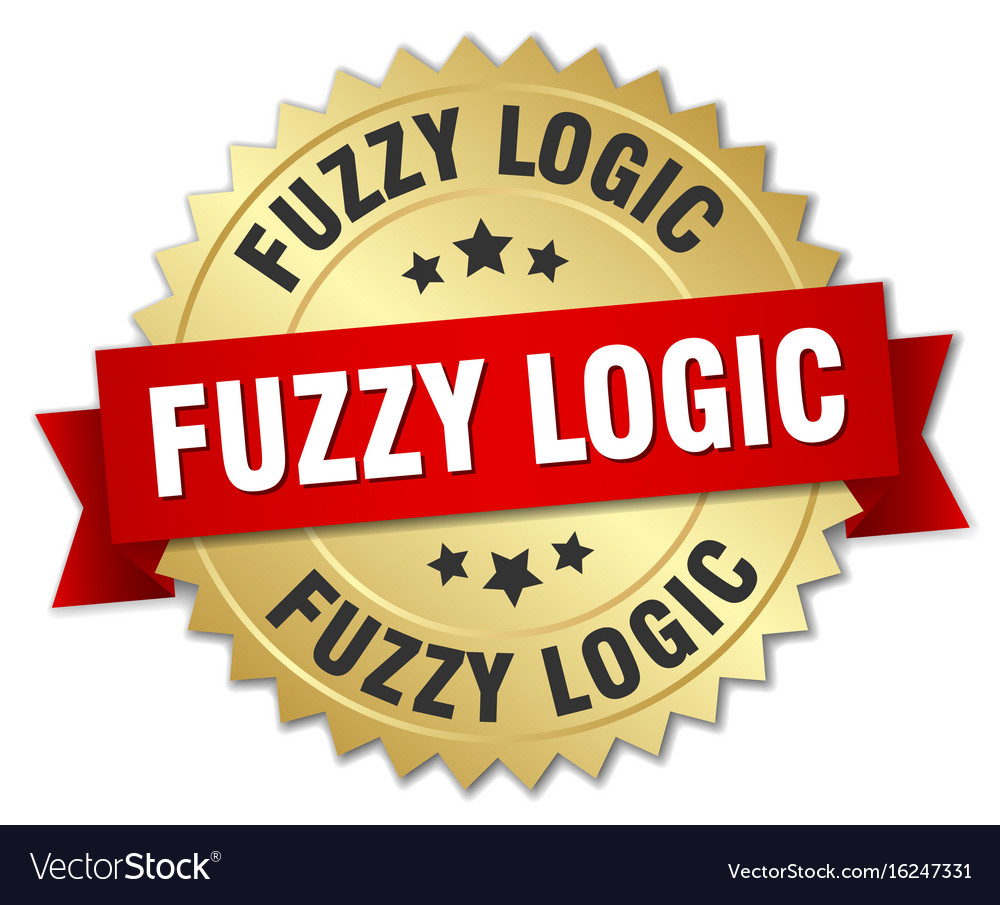 Fuzzy logic round isolated gold badge
