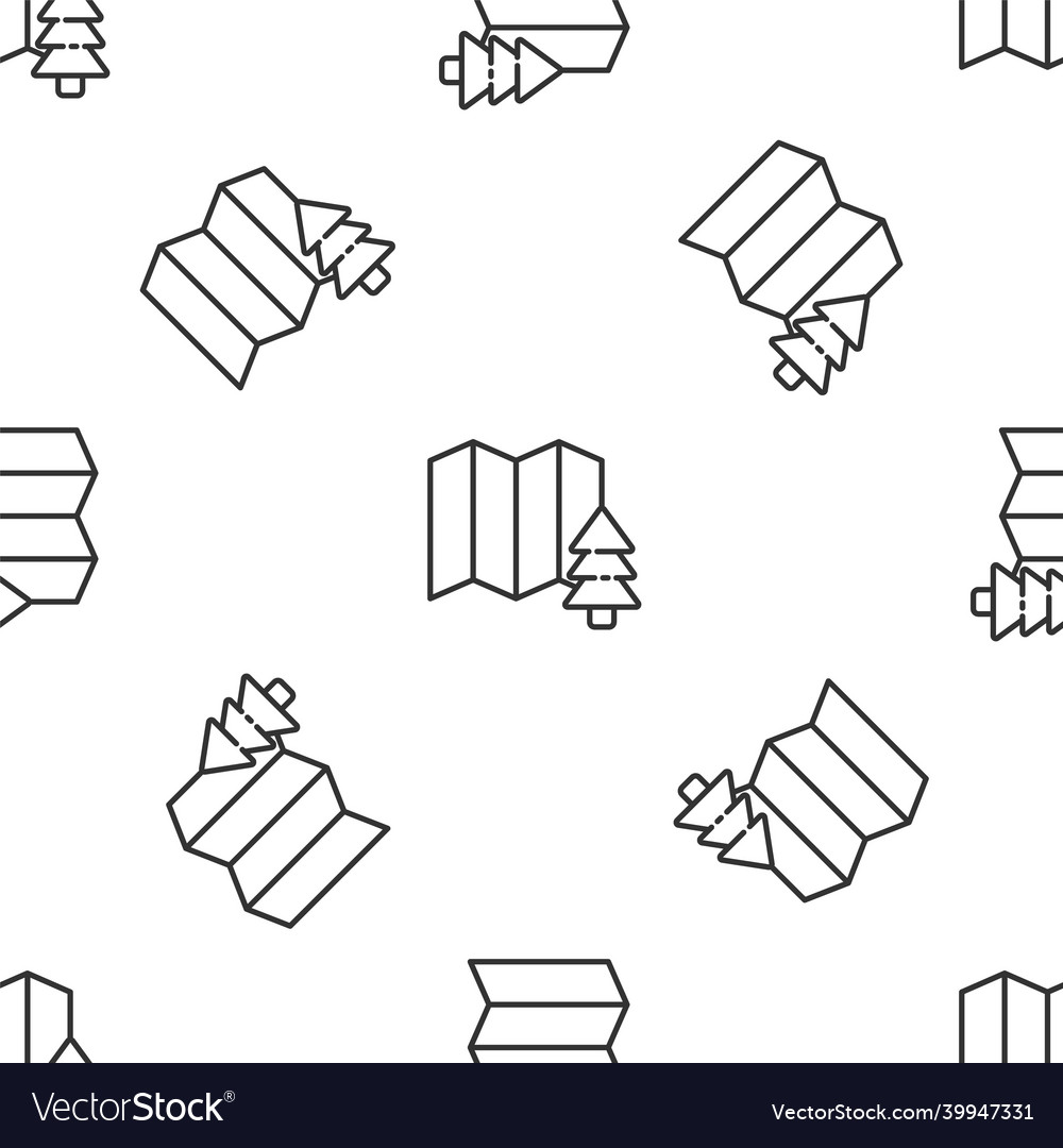 Grey line location of the forest on a map icon Vector Image Grey line location of the forest on a map icon