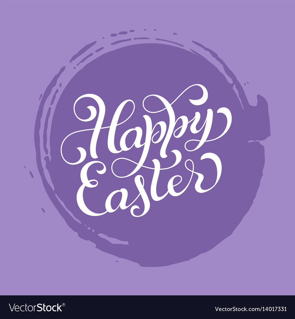 Holiday gift card with hand lettering happy easter