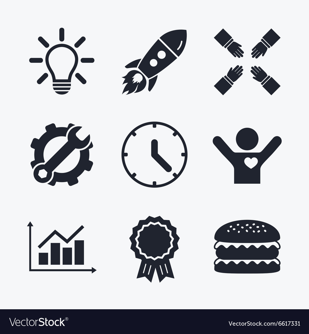 Lamp idea and clock time graph chart diagram