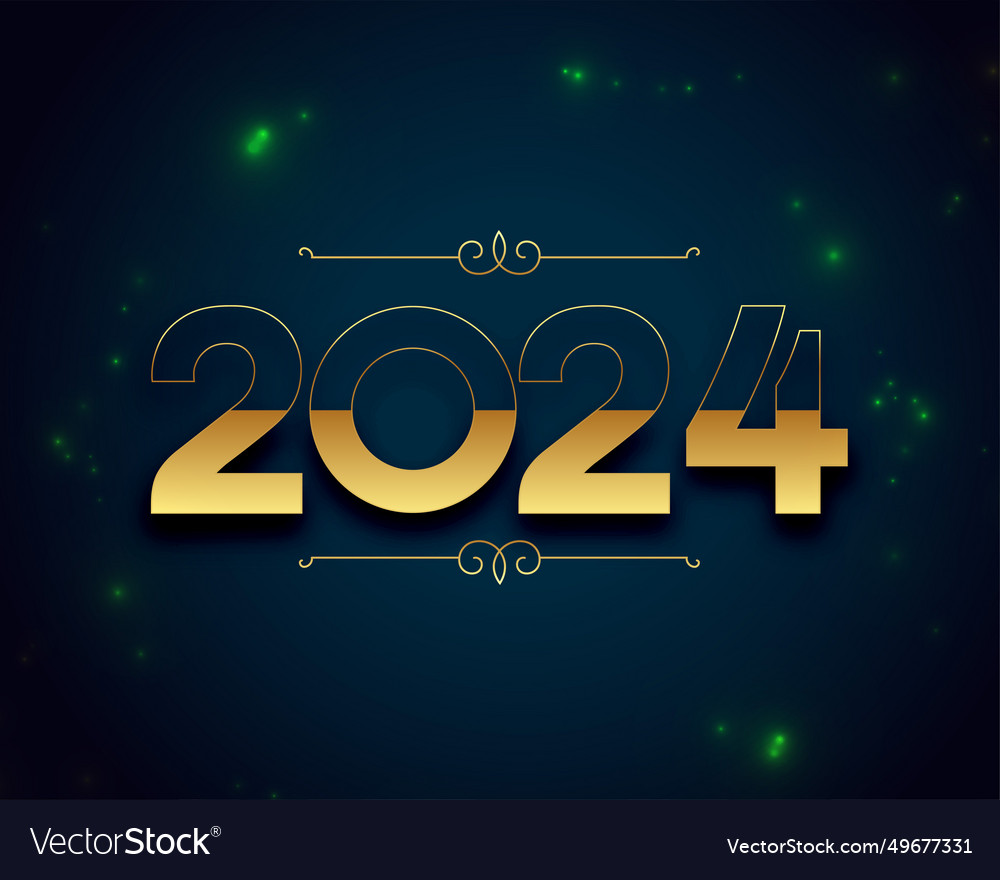 Line style 2024 golden text background with text Vector Image