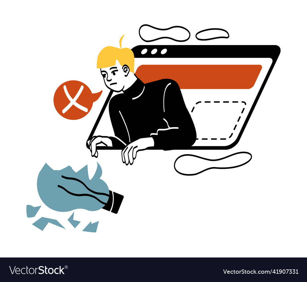 Man with broken idea vector image Man with broken idea