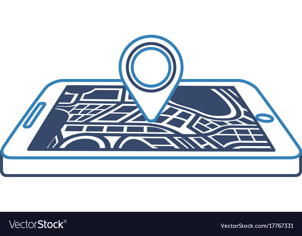 Navigation gps device and city map with pins