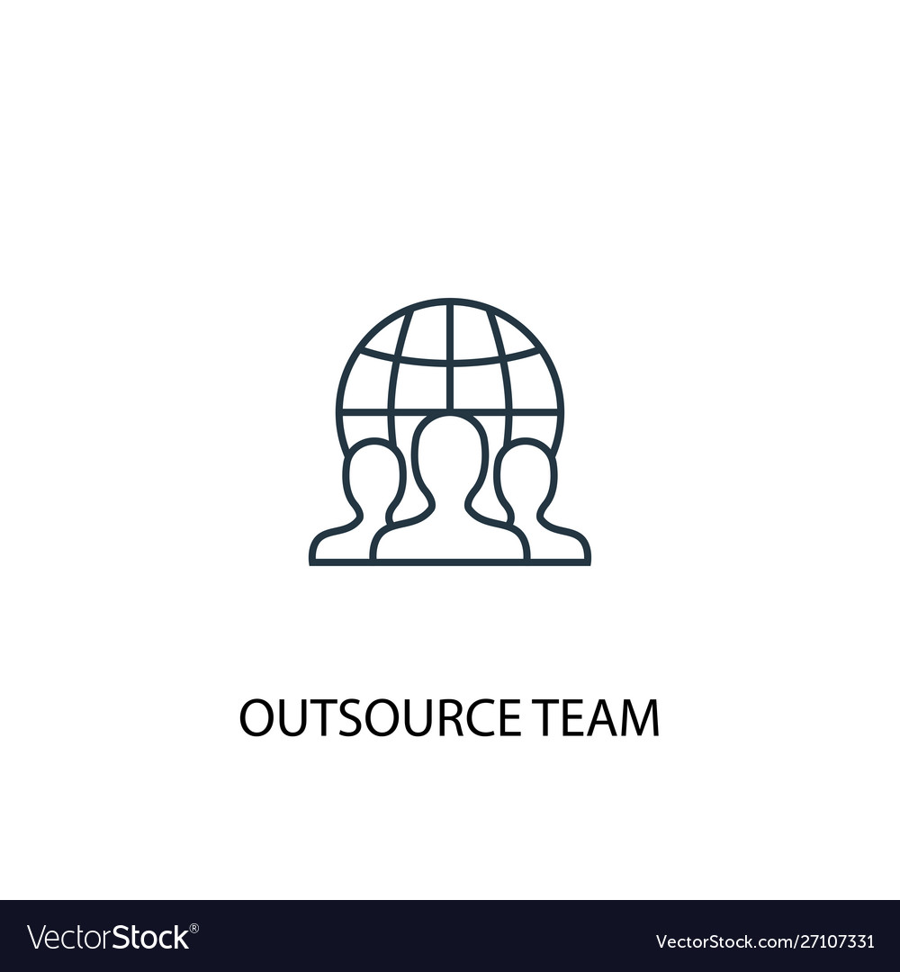 Outsource team concept line icon simple element