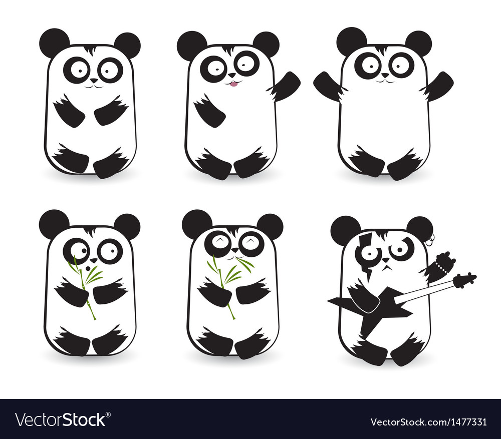 Pandas Royalty Free Vector Image Vectorstock