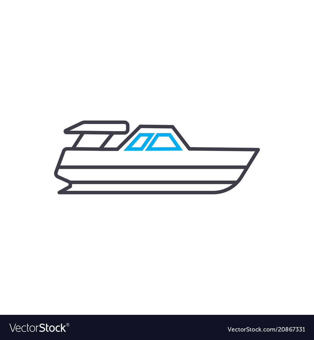 Powerboat thin line stroke icon