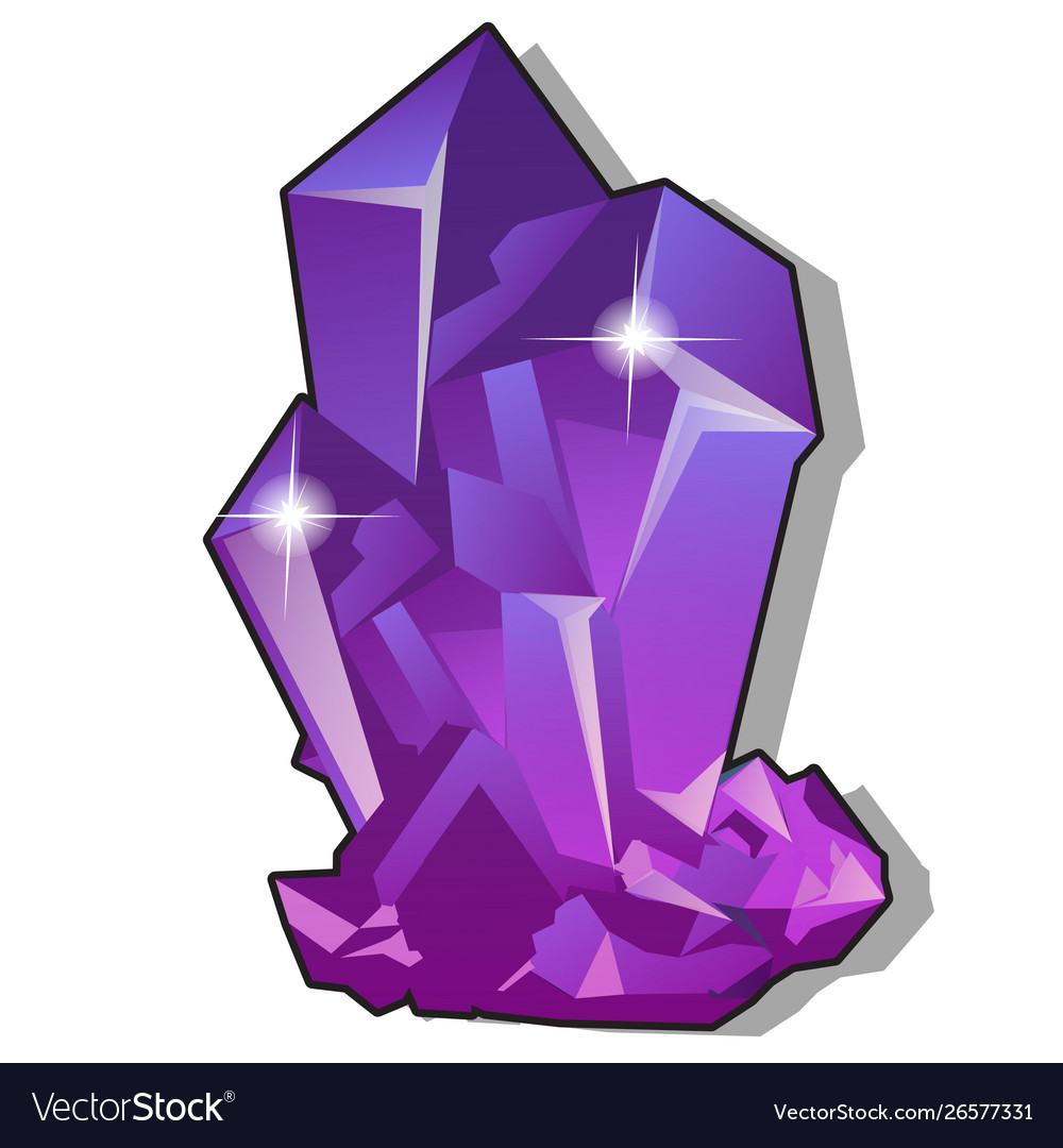 Purple Natural Precious Crystals Isolated On Vector Image